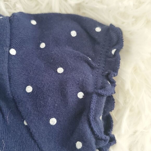 Carter's Baby Girl's Size 18M Navy Blue and White Polka Dot Romper - Picture 5 of 8